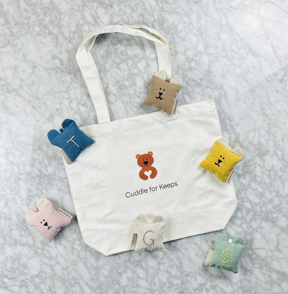 Handmade, personalized, hand embroidered bag tag and keychain